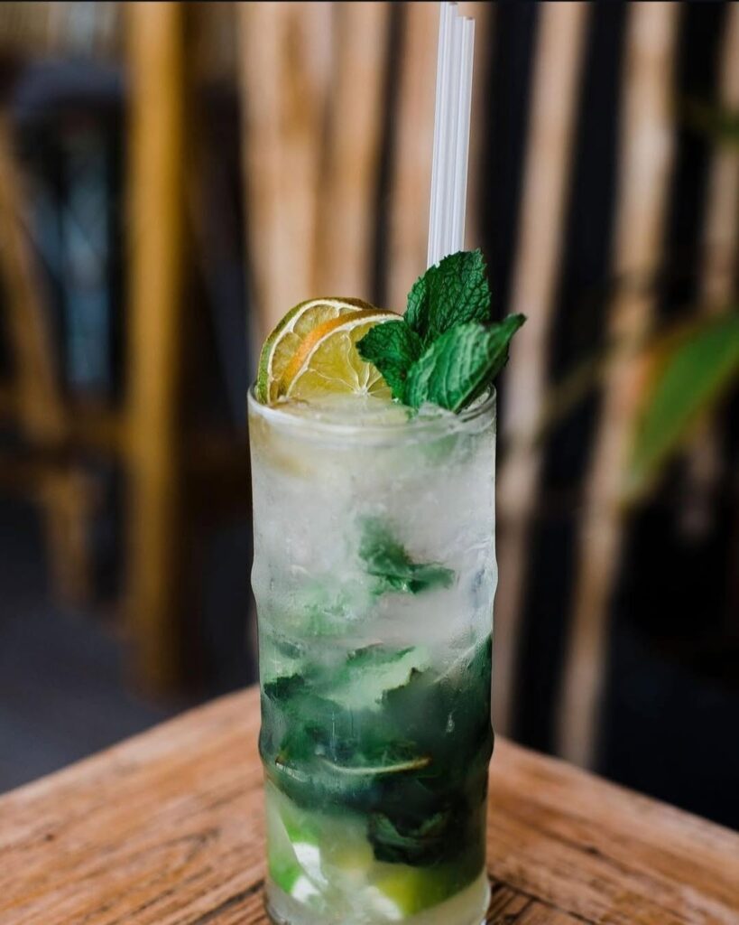 Refreshing cocktail with mint and lime at Baskk – Best restaurant in Coolangatta, top bar on the Gold Coast.